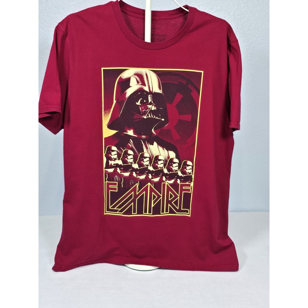 Disney Star Wars Mens T-Shirt Darth Vader & Stormtroopers Empire Dark Wine 2XL